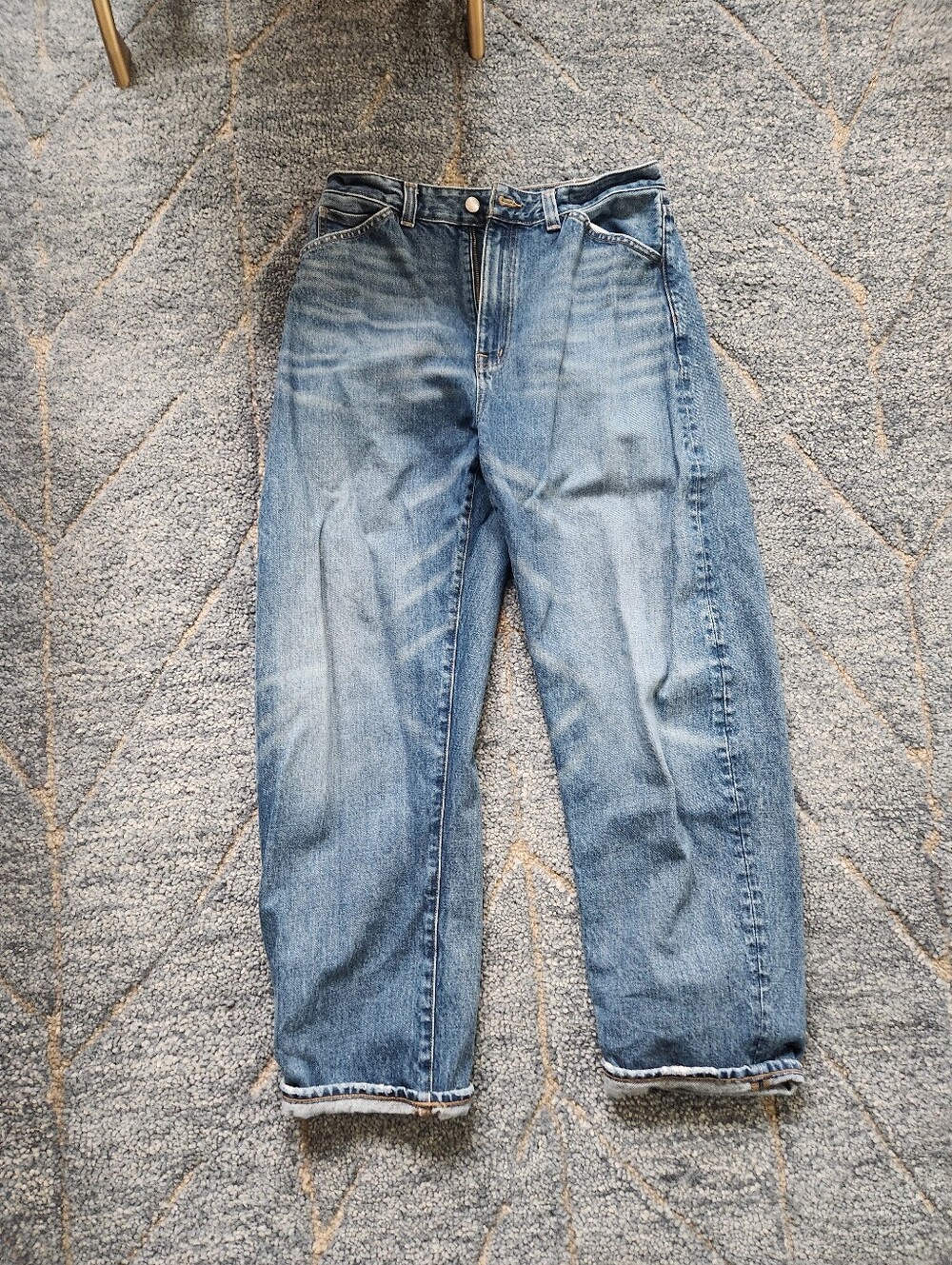 madewell curvy balloon jeans 28 medium wash